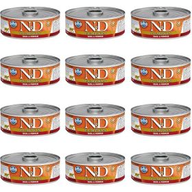N&D 12x80 gr Bıldırcın Etli Balkabaklı Yetişkin Kedi Konservesi