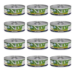 N&D 12x80 gr Prime Kuzulu ve Yaban Mersinli Tahılsız Yetişkin Kedi Konservesi