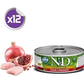 N&D 12x80 gr Prime Tahılsız Tavuklu Narlı Yetişkin Kedi Konservesi