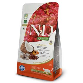 N&D 1,5 kg Quinoa Skin Coat Ringa Balığı Kinoa Tüy Sağlığı Kedi Maması + Temizlik Mendili
