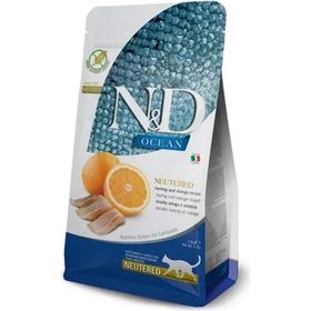N&D 1,5 kg Tahılsız Ringa Balığı ve Portakallı Kısır Kedi Maması