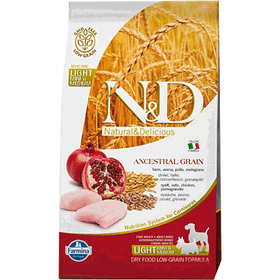 N&D 2.5 kg Düşük Tahıllı Tavuklu Narlı Küçük Irk Düşük Kalorili Light Köpek Maması