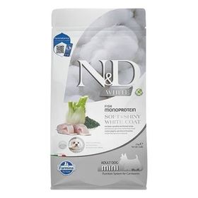 N&D 2 kg White Coat Levrek ve Spirulina Beyaz Tüylü Mini Irk Tahılsız Köpek Maması