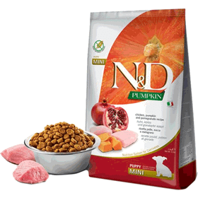 N&D 2,5 kg Tahılsız Balkabaklı Tavuklu ve Narlı Küçük Irk Yavru Köpek Maması