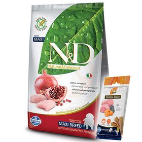 N&D 2,5 kg Tahılsız Maxi Tavuk Nar Büyük Irk Yavru Köpek Maması