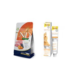 N&D 3 kg Tahılsız Kısırlaştırılmış Kuzulu Kedi Maması + Gimcat 20 gr Multivitamin