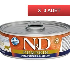 N&D 3x80 gr Balkabaklı Kuzu Etli Kedi Konservesi