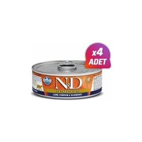 N&D 4x80 gr Balkabaklı Kuzu Eti ve Yaban Mersinli Kedi Konservesi