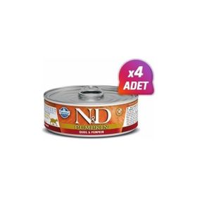 N&D 4x80 gr Balkabaklı ve Bıldırcınlı Kedi Konservesi