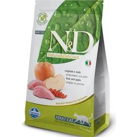 N&D 5 kg Yaban Domuzlu & Elmalı Tahılsız Yetişkin Kedi Maması