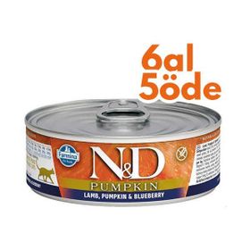 N&D 6x80 gr Balkabaklı Kuzu Eti ve Yaban Mersinli Kedi Konservesi