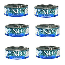 N&D 6x80 gr Ocean Morina Balığı Karides ve Balkabaklı Yavru Kedi Konservesi