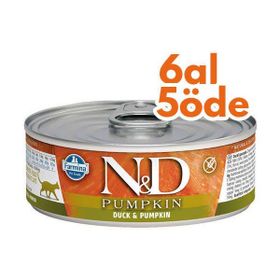 N&D 6x80 gr Pumpkin 6 Al 5 Öde Balkabaklı ve Ördek Etli Kedi Konservesi