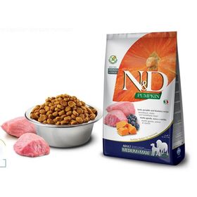 N&D 8010276033369 12 kg Balkabak Kuzu Yaban Mersinli Orta Büyük Irk Yetişkin Köpek Maması