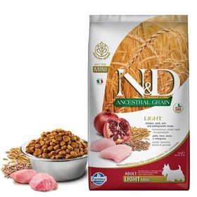 N&D Adult Light Mini Tavuklu ve Narlı Düşük Tahıllı Küçük Irk 2.5 kg Yetişkin Köpek Maması