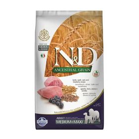 N&D Ancestral Grain Düşük Tahıllı Kuzu Eli ve Yaban Mersinli Orta ve Büyük Irk 2.5 kg Yetişkin Köpek Maması