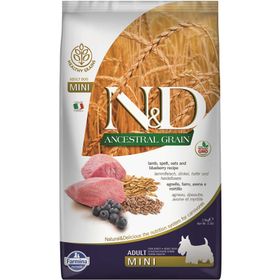 N&D Ancestral Grain Düşük Tahıllı Kuzu Eti ve Yaban Mersinili Küçük Irk Yetişkin 2.5 kg Köpek Maması
