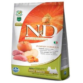 N&D Bal Kabaklı, Yaban Domuzu Etli ve Elmalı Küçük Irk Tahılsız Yetişkin 2.5 kg Kuru Köpek Maması