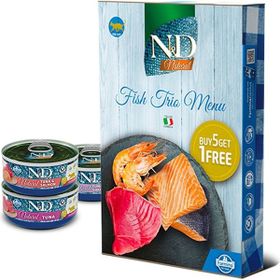 N&D Balıklı Trio Menü 6x70 gr Konserve Yaş Kedi Maması