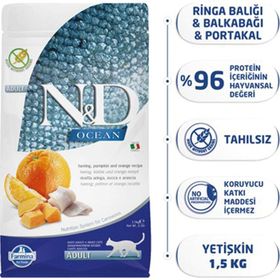 N&D Balıklı ve Portakallı 1,5 kg Kısırlaştırılmış Kedi Maması