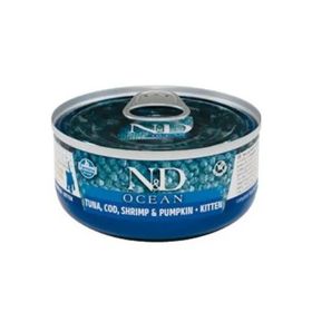 N&D Cat Ocean Ton Balığı Morina Karides Balkabağı Kıtten 70 gr Kedi Maması