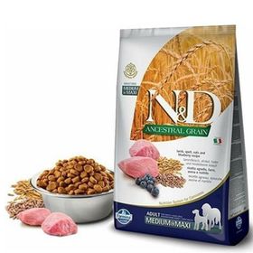 N&D Düşük Tahıllı Kuzu Etli Yaban Mersinli Orta Irk Özel Yavru 12 kg Köpek Maması