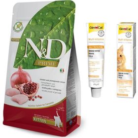 N&D Kitten 1,5 kg Kedi Maması + GimCat 20 gr Multi Vitamin