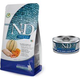N&D Kitten Morina Balıklı Balkabaklı 1.5 kg Yavru Kedi Maması + 1 Konserve Mama seti