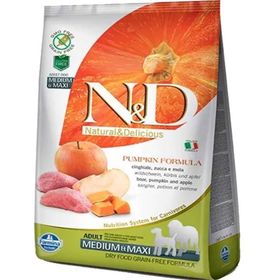 N&D Medium Maxi Tahılsız Yaban Domuzu Elmalı ve Balkabaklı 2.5 kg Yetişkin Köpek Maması
