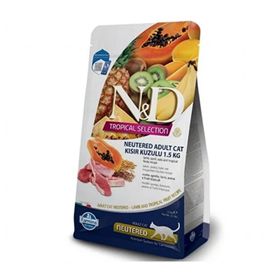 N&D Natural Delicious Tropical Selection Kuzu Etli ve Tropikal Meyveli Kısırlaştırılmış 1.5 kg Kedi Maması