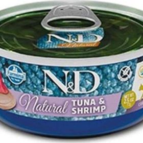 N&D Natural Tuna Balıklı ve Karidesli Konserve Yaş 140 gr Kedi Mama