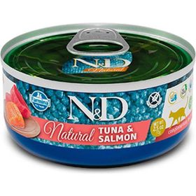 N&D Natural Tuna ve Somon Balıklı 70 gr Yetişkin Kedi Konservesi