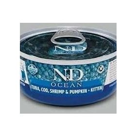 N&D Ocean 70 gr Balkabaklı Balıklı Karidesli Yavru Kedi Konservesi