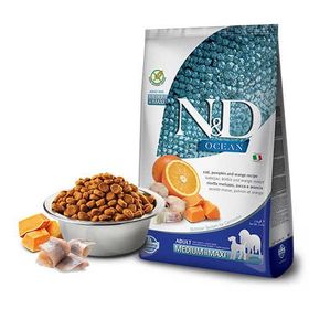 N&D Ocean Balkabaklı Morina Balıklı ve Portakallı Tahılsız Küçük Irk Yetişkin 2.5 kg Köpek Maması