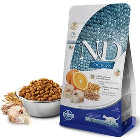 N&D Ocean Düşük Tahıllı Morina Balığı ve Portakallı 5 kg Yetişkin Kedi Maması