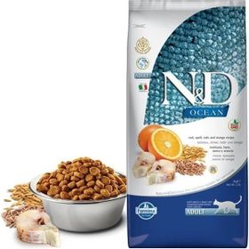 N&D Ocean Düşük Tahıllı Morina Balıklı Portakallı Yetişkinler İçin 1.5 kg Kedi Maması