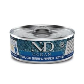 N&D Ocean Kitten 5x80 gr Ton Karides Balkabağı Yavru Yaş Mama