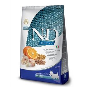 N&D Ocean Morina Balığı Balkabağı Portakallı Yetişkin Mini 2.5 kg Kuru Köpek Mama