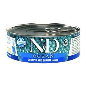 N&D Ocean Morina Balığı,Karides Balkabağı 6x80 gr Yavru Kedi Konsreve
