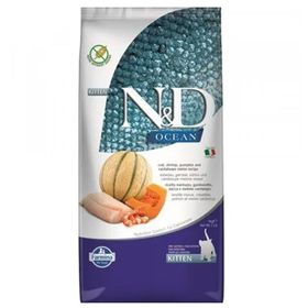 N&D Ocean Morina Balıklı Bal Kabaklı Karidesli ve Kavunlu Tahılsız Özel Yavru 5 kg Kedi Maması