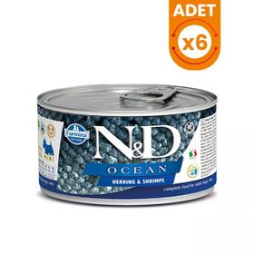 N&D Ocean Ringa Balıklı ve Karidesli 6x140 gr Konserve Köpek Maması