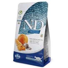 N&D Ocean Tahılsız Ringa Balığı Balkabağı ve Portakallı 1.5 kg Yetişkin Kedi Mamas