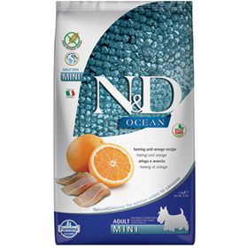 N&D Ocean Tahılsız Ringa Balığı ve Portakallı Küçük Irk 2.5 kg Yetişkin Köpek Maması