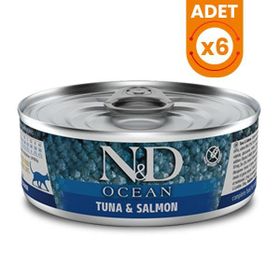 N&D Ocean Ton Balığı ve Somonlu 6x70 gr Yaş Kedi Maması Konserve