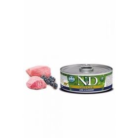 N&D Prime 12x80 gr Tahılsız Kuzu Eti ve Yaban Mersinli Yetişkin Kedi Konservesi