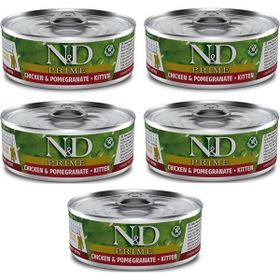 N&D Prime 5x80 gr Kitten Tavuk Etli Narlı Yavru Yaş Mama