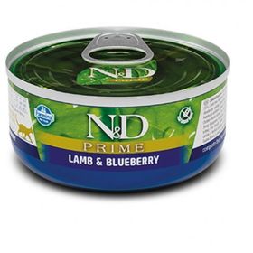 N&D Prime 70 gr Kuzulu ve Yaban Mersinli Kedi Konservesi