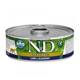N&D Prime 70 gr Tahılsız Kuzu Etli ve Yaban Mersinli Yetişkin Kedi Konserve Maması