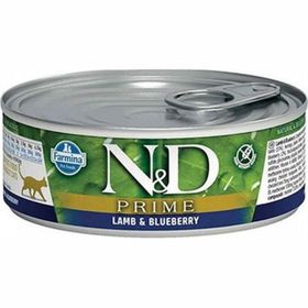 N&D Prime 80 gr Tahılsız Kuzulu Yaban Mersinli Yetişkin Kedi Konservesi