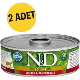 N&D Prime Kitten Tavuk Etli Narlı 2x80 gr Yetişkin Kedi Yaş Mama
